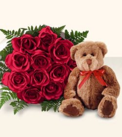 9 adet g�l ve oyuncak  Ankara K�z�lay cicekciler , cicek siparisi 