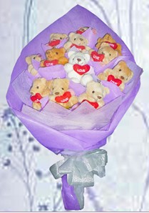 12 adet ayiciktan buket tanzimi  K�z�lay ucuz �i�ek g�nder 
