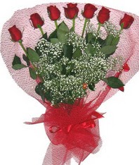 7 adet kipkirmizi g�lden g�rsel buket  K�z�lay �i�ek sat��� 