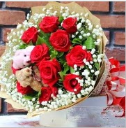 7 adet k�rm�z� g�l 2 adet 10 cm ay� buketi  Ankara K�z�lay kaliteli taze ve ucuz �i�ekler 