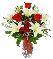 5 adet k�rm�z� g�l ve 1 dal kazablanka  Ankara K�z�lay hediye sevgilime hediye �i�ek 