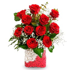11 adet k�rm�z� g�l vazosu  Ankara K�z�lay yurti�i ve yurtd��� �i�ek sipari�i 
