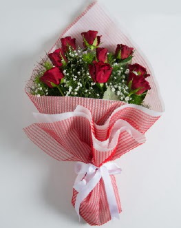 9 adet k�rm�z� g�lden buket  K�z�lay cicek , cicekci 