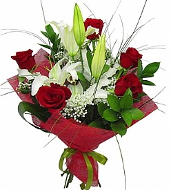 1 dal kazablanka 5 k�rm�z� g�l buketi  Ankara K�z�lay �i�ek , �i�ek�i , �i�ek�ilik 