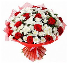 11 adet k�rm�z� g�l ve 1 demet krizantem  K�z�lay �i�ek sat��� 