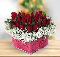 15 k�rm�z� g�lden kalp mika �i�e�i  K�z�lay cicek , cicekci 