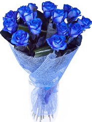9 adet mavi gülden buket çiçeği  Ankara Kızılay 14 şubat sevgililer günü çiçek 