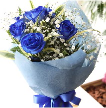 5 adet mavi gülden buket çiçeği  Kızılay cicek , cicekci 