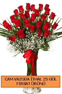  Cam vazoda ithal 1. kalite 25 gül  Kızılay çiçek online çiçek siparişi 