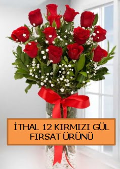  �thal k�rm�z� 12 adet kaliteli g�l  K�z�lay uluslararas� �i�ek g�nderme 