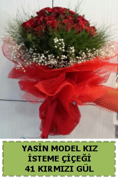 41 Adet k�rm�z� g�l k�z isteme �i�e�i  K�z�lay �i�ek�iler 