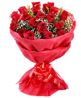 21 adet kırmızı gülden modern buket  Kızılay çiçek siparişi vermek  