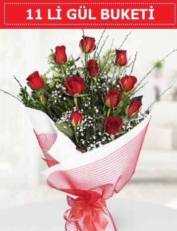 11 adet k�rm�z� g�l buketi A�k budur  K�z�lay �i�ek�iler 