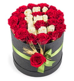 41 adet k�rm�z� beyaz g�l harfli  Ankara K�z�lay internetten �i�ek sipari�i  