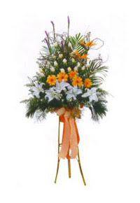  K�z�lay �i�ek sat���  Kazablanka, gerbera ve g�llerle hazirlanmis ferfor