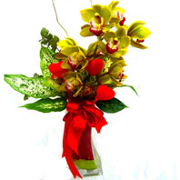  Ankara Kızılay çiçek yolla , çiçek gönder , çiçekçi   1 adet dal orkide ve cam yada mika vazo tanzim