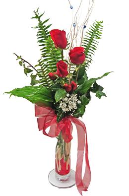 �i�ek g�nderin cam vazoda 3 g�l �i�ekleri  Ankara K�z�lay hediye sevgilime hediye �i�ek 