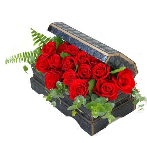 Sandik içerisinde 12 adet kirmizi gül  Ankara Kızılay çiçek servisi , çiçekçi adresleri 