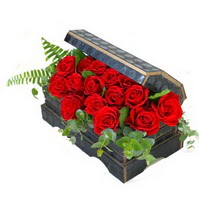 Sandik i�erisinde 21 adet kirmizi g�l  Ankara K�z�lay hediye sevgilime hediye �i�ek 