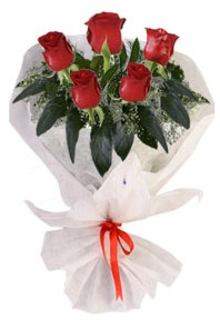 5 adet kirmizi gül buketi  Ankara Kızılay çiçek servisi , çiçekçi adresleri 
