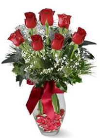  K�z�lay �i�ek ma�azas� , �i�ek�i adresleri  7 adet kirmizi g�l cam vazo yada mika vazoda