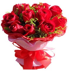 9 adet kirmizi güllerden kipkirmizi buket  Ankara Kızılay çiçek servisi , çiçekçi adresleri 