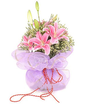 3 dal kazablanka görsel buketi  Kızılay çiçek online çiçek siparişi 