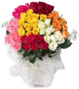  Ankara Kızılay online çiçek gönderme sipariş  51 adet farklı renklerde gül buketi