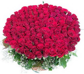  K�z�lay �i�ek�i ma�azas�  100 adet k�rm�z� g�lden g�rsel buket