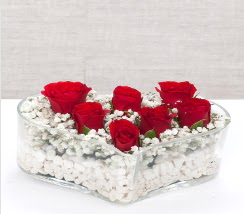 kalp i�erisinde 7 adet k�rm�z� g�l  Ankara K�z�lay kaliteli taze ve ucuz �i�ekler 