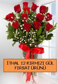  �thal k�rm�z� 12 adet kaliteli g�l  K�z�lay uluslararas� �i�ek g�nderme 