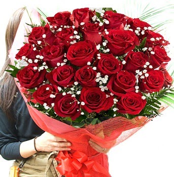 K�z isteme �i�e�i buketi 33 adet k�rm�z� g�l  K�z�lay �i�ek�iler 