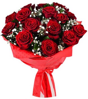 Kız isteme çiçeği buketi 17 adet kırmızı gül  Ankara Kızılay online çiçek gönderme sipariş 