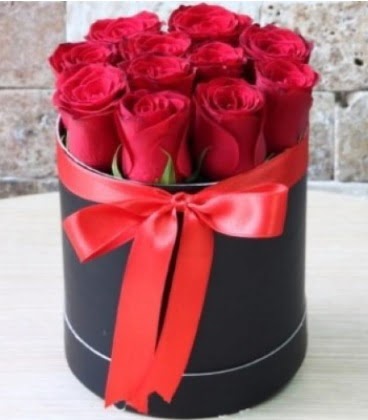 Kutu i�erisinde 9 adet k�rm�z� g�l  Ankara K�z�lay �i�ek servisi , �i�ek�i adresleri 