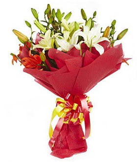 5 dal kazanlanka lilyum buketi  Kızılay çiçekçiler 