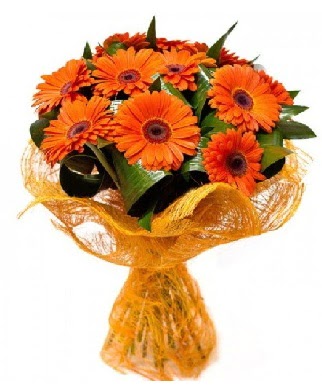 11 adet turuncu gerbera buketi  Ankara Kızılay çiçek servisi , çiçekçi adresleri 