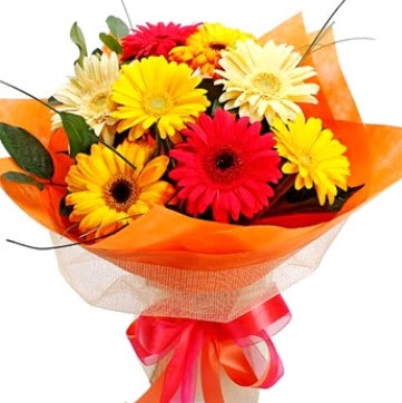 9 adet kar���k gerbera buketi  Ankara K�z�lay cicekciler , cicek siparisi 