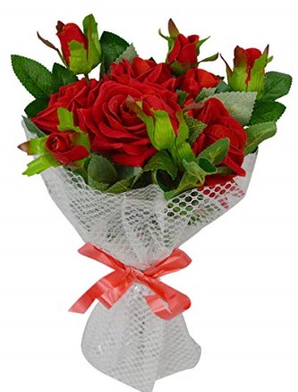 9 adet kırmızı gülden sade şık buket  Ankara Kızılay online çiçek gönderme sipariş 