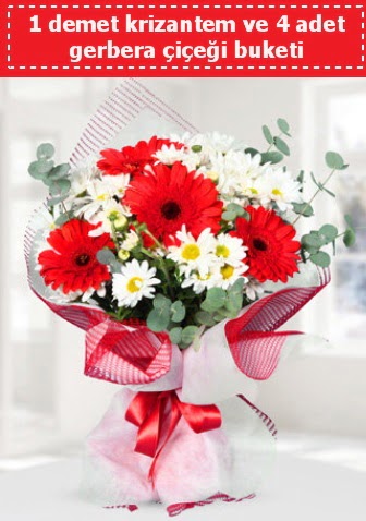 Krizantem ve Gerbera Buketi  Ankara Kızılay hediye sevgilime hediye çiçek 