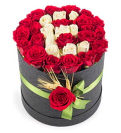 41 adet kırmızı beyaz gül harfli  Ankara Kızılay internetten çiçek siparişi  