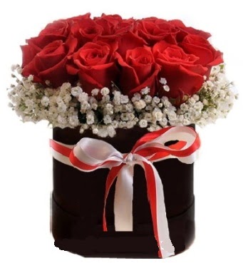 Siyah kutuda 23 adet k�rm�z� g�l tanzimi  K�z�lay �i�ek�iler 